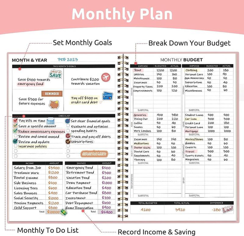 Master Your Finances: 2023-2024 Monthly Budget Planner & Expense Tracker