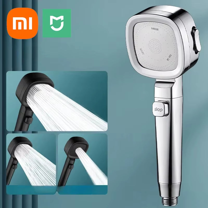 Xiaomi High-Pressure Shower Head with 3 Adjustable Modes - Water-Saving Massage Sprayer for Bathroom Use