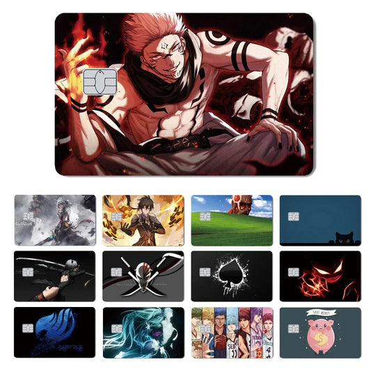 Cool Game Anime Cartoon Matte Film Sticker Skin Film Cover for Small Chip Credit Debit Card Bus Card 