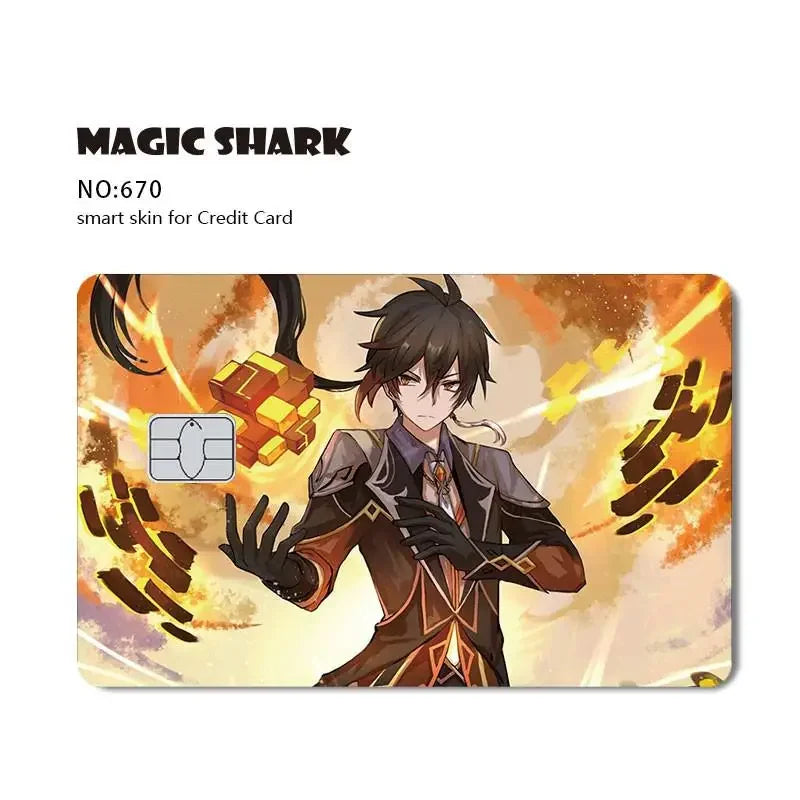 Cool Game Anime Cartoon Matte Film Sticker Skin Film Cover for Small Chip Credit Debit Card Bus Card 