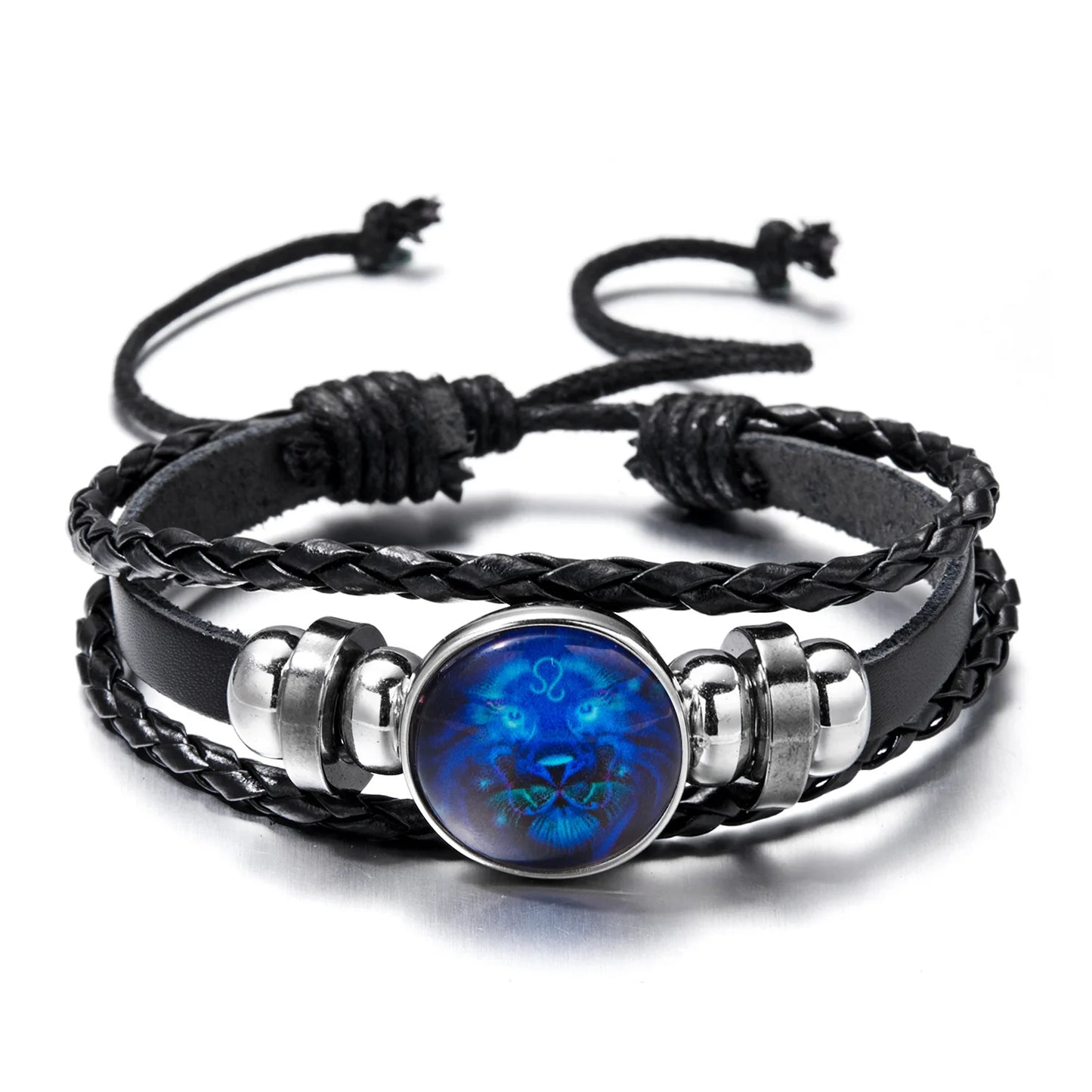 Luminous Zodiac Sign Charm Bracelets - Vintage Multilayer Leather Wrap for Men & Women - Perfect Birthday Gift!