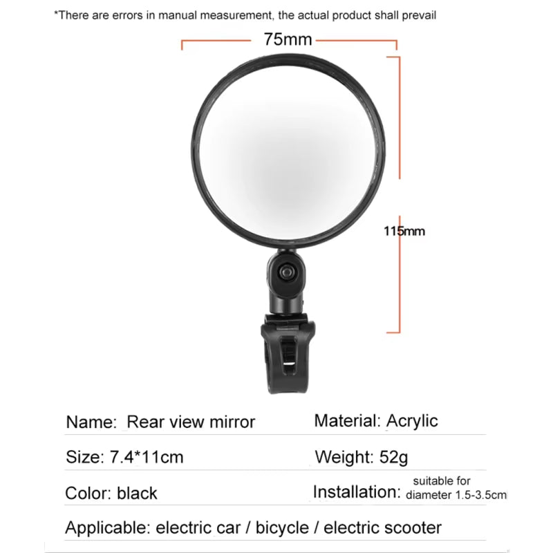 Premium Rearview Mirror for Electric Scooters - Compatible with Xiaomi & Ninebot - Enhance Your Safety on the Road!