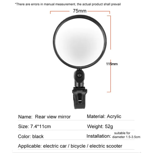 Premium Rearview Mirror for Electric Scooters - Compatible with Xiaomi & Ninebot - Enhance Your Safety on the Road!