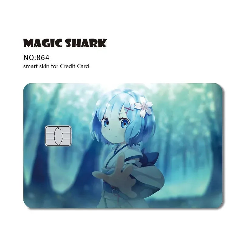 Anime Unicorn Basketball Berry Zombie Game Sticker Film Skin Front Cover for Small Chip Debit Credit Card HT12