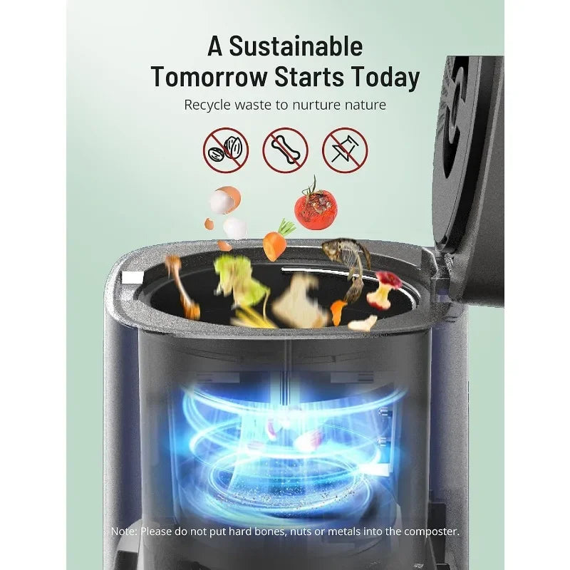 Smart Waste Kitchen Composter, FoodCycler Eco-Friendly Electric Kitchen Compost Bin Sustainable Indoor Countertop Food Cycler