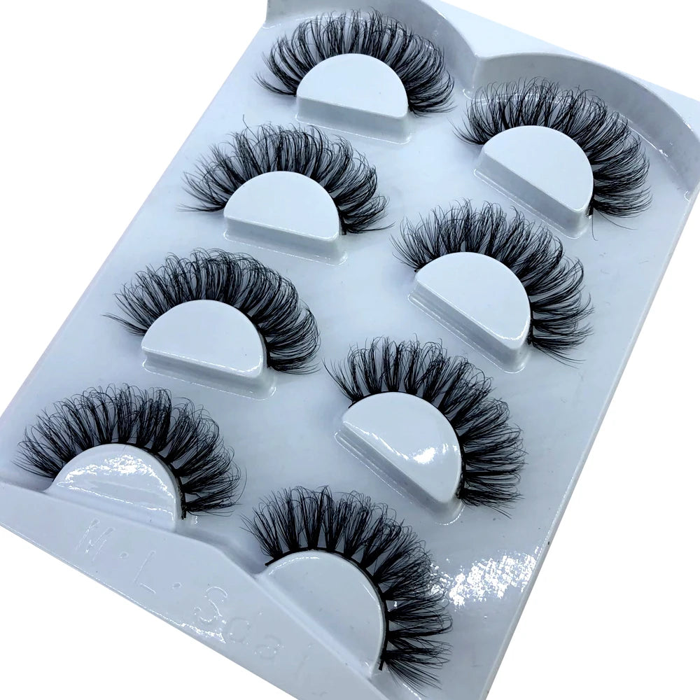 HBZGTLAD 4 pairs natural false eyelashes fake lashes long makeup 3d mink lashes eyelash extension mink eyelashes for beauty