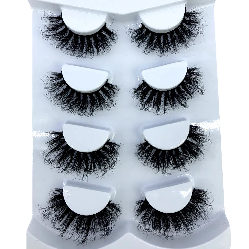 HBZGTLAD 4 pairs natural false eyelashes fake lashes long makeup 3d mink lashes eyelash extension mink eyelashes for beauty