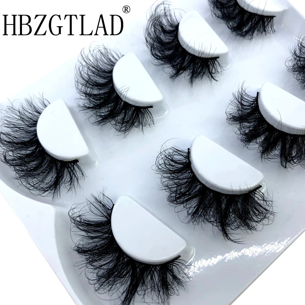 HBZGTLAD 4 pairs natural false eyelashes fake lashes long makeup 3d mink lashes eyelash extension mink eyelashes for beauty