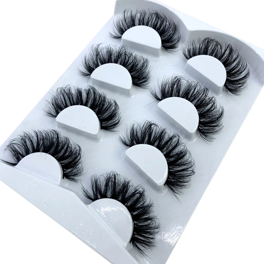 HBZGTLAD 4 pairs natural false eyelashes fake lashes long makeup 3d mink lashes eyelash extension mink eyelashes for beauty