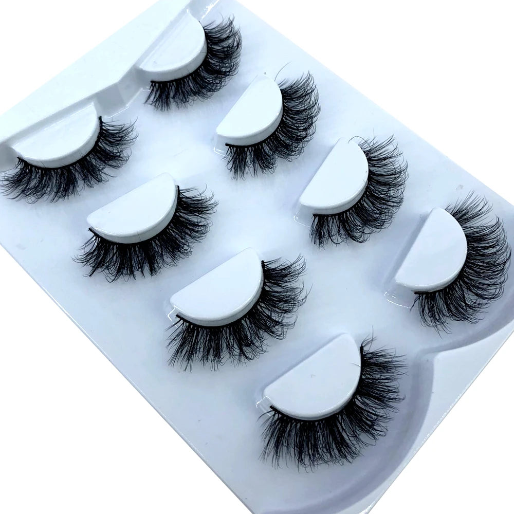 HBZGTLAD 4 pairs natural false eyelashes fake lashes long makeup 3d mink lashes eyelash extension mink eyelashes for beauty