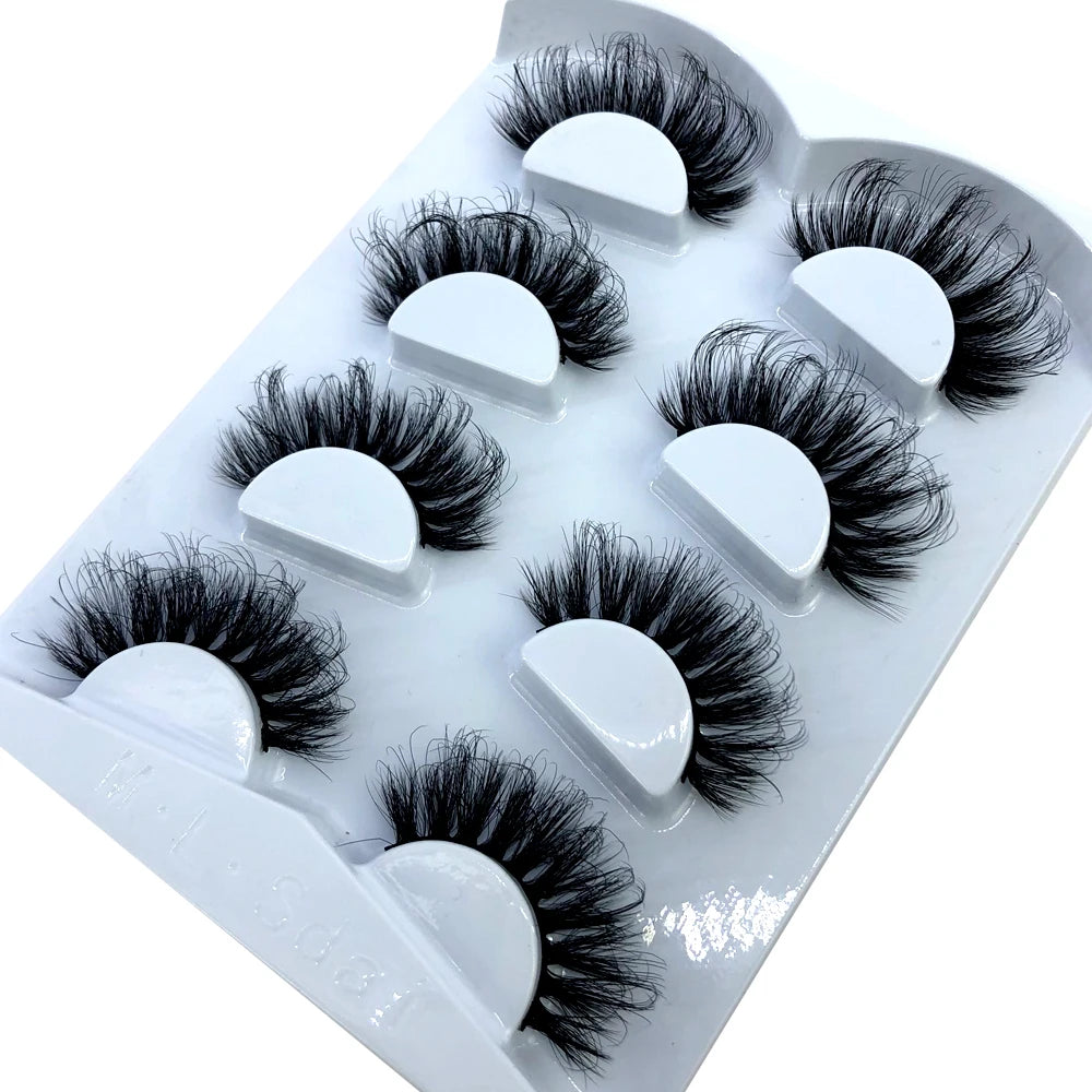 HBZGTLAD 4 pairs natural false eyelashes fake lashes long makeup 3d mink lashes eyelash extension mink eyelashes for beauty