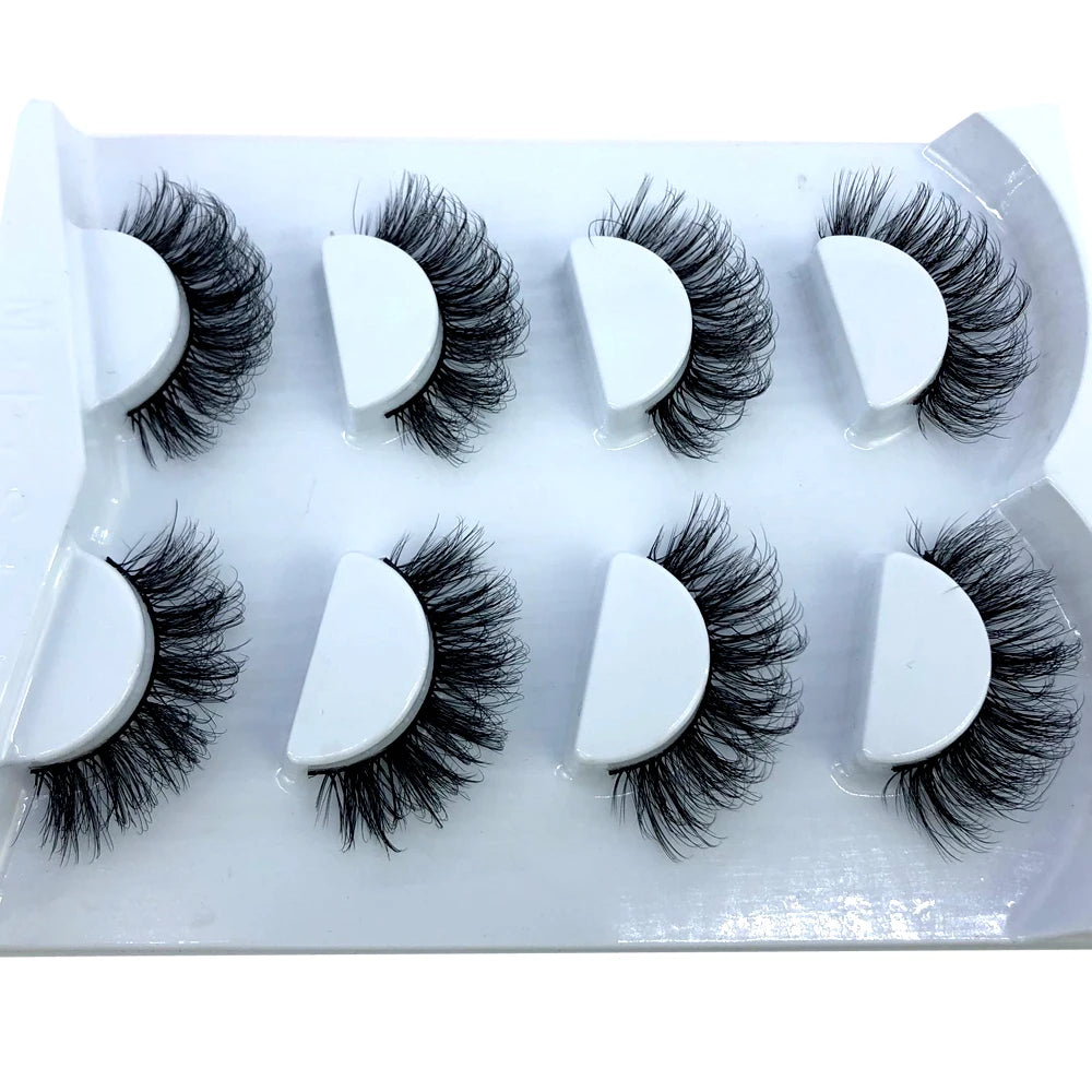 HBZGTLAD 4 pairs natural false eyelashes fake lashes long makeup 3d mink lashes eyelash extension mink eyelashes for beauty