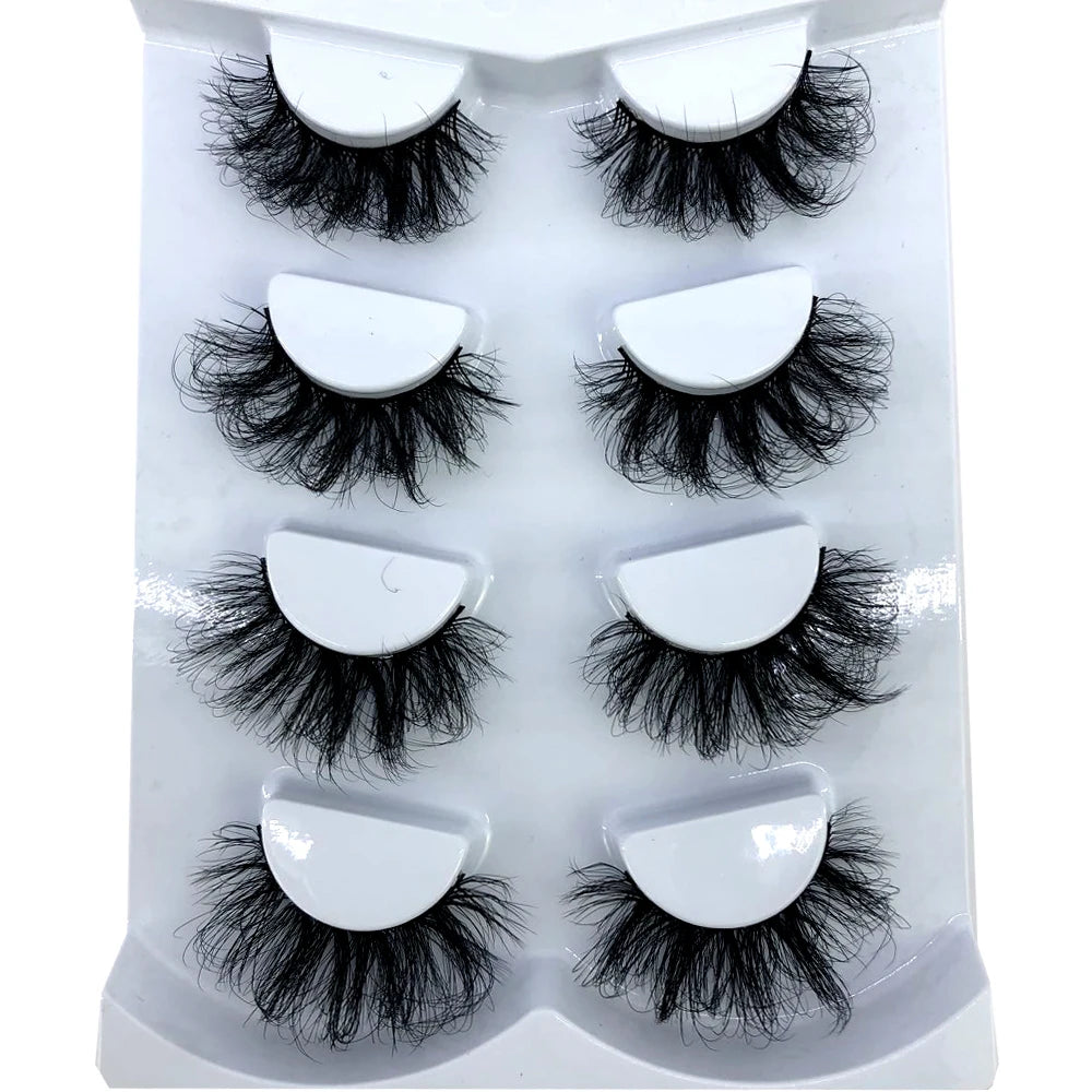 HBZGTLAD 4 pairs natural false eyelashes fake lashes long makeup 3d mink lashes eyelash extension mink eyelashes for beauty