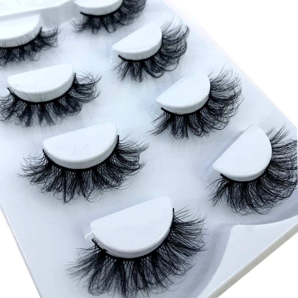 HBZGTLAD 4 pairs natural false eyelashes fake lashes long makeup 3d mink lashes eyelash extension mink eyelashes for beauty