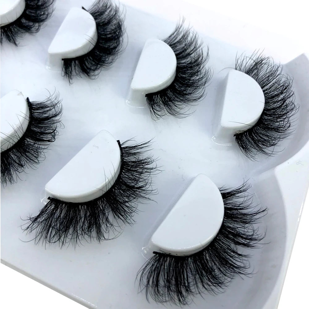 HBZGTLAD 4 pairs natural false eyelashes fake lashes long makeup 3d mink lashes eyelash extension mink eyelashes for beauty