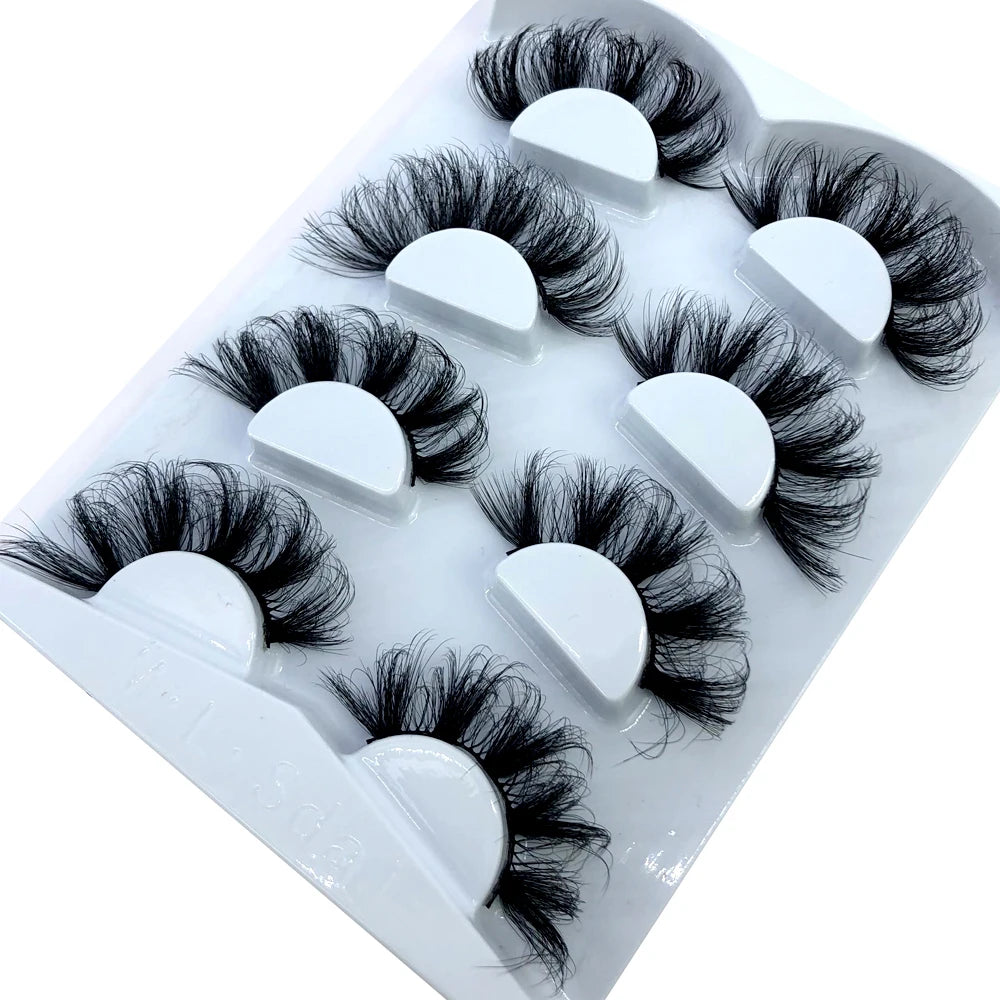 HBZGTLAD 4 pairs natural false eyelashes fake lashes long makeup 3d mink lashes eyelash extension mink eyelashes for beauty