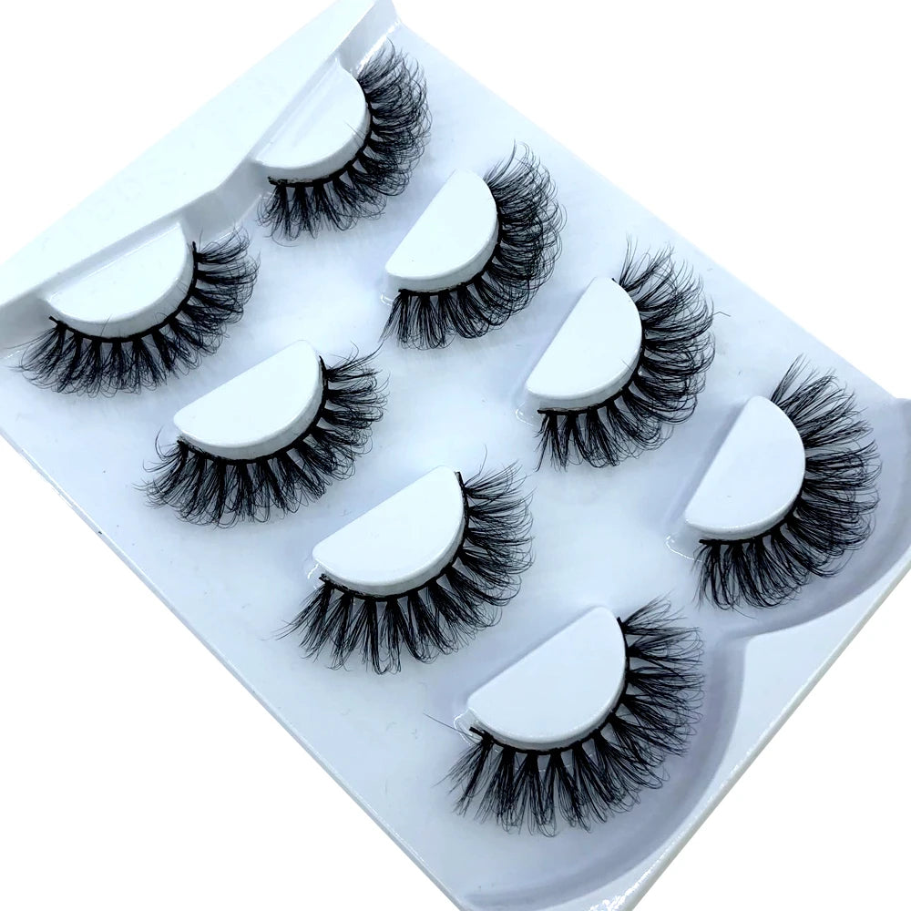 HBZGTLAD 4 pairs natural false eyelashes fake lashes long makeup 3d mink lashes eyelash extension mink eyelashes for beauty