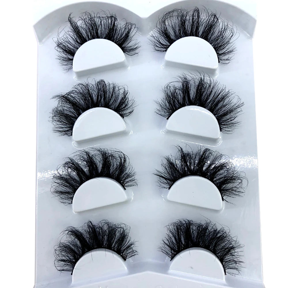 HBZGTLAD 4 pairs natural false eyelashes fake lashes long makeup 3d mink lashes eyelash extension mink eyelashes for beauty