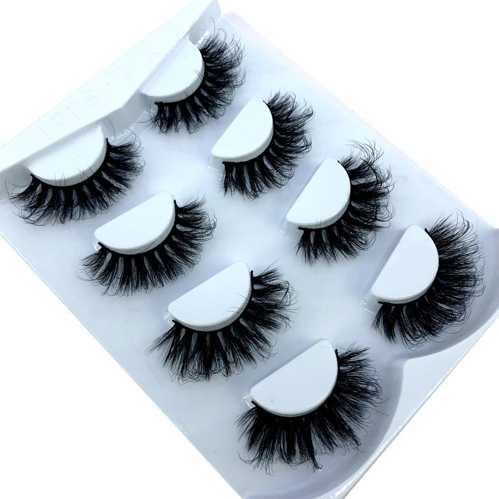 HBZGTLAD 4 pairs natural false eyelashes fake lashes long makeup 3d mink lashes eyelash extension mink eyelashes for beauty