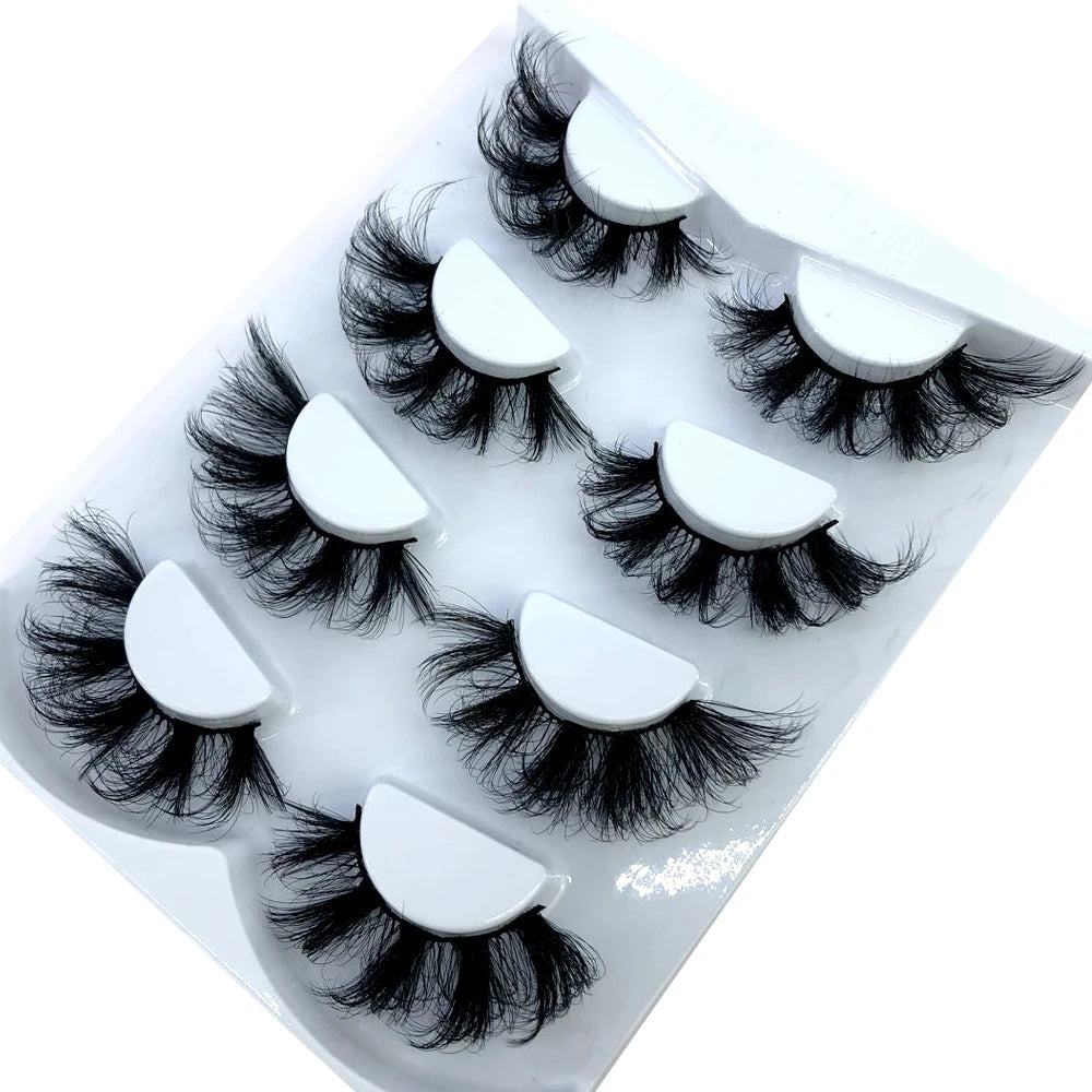 HBZGTLAD 4 pairs natural false eyelashes fake lashes long makeup 3d mink lashes eyelash extension mink eyelashes for beauty