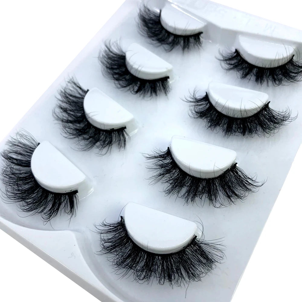 HBZGTLAD 4 pairs natural false eyelashes fake lashes long makeup 3d mink lashes eyelash extension mink eyelashes for beauty