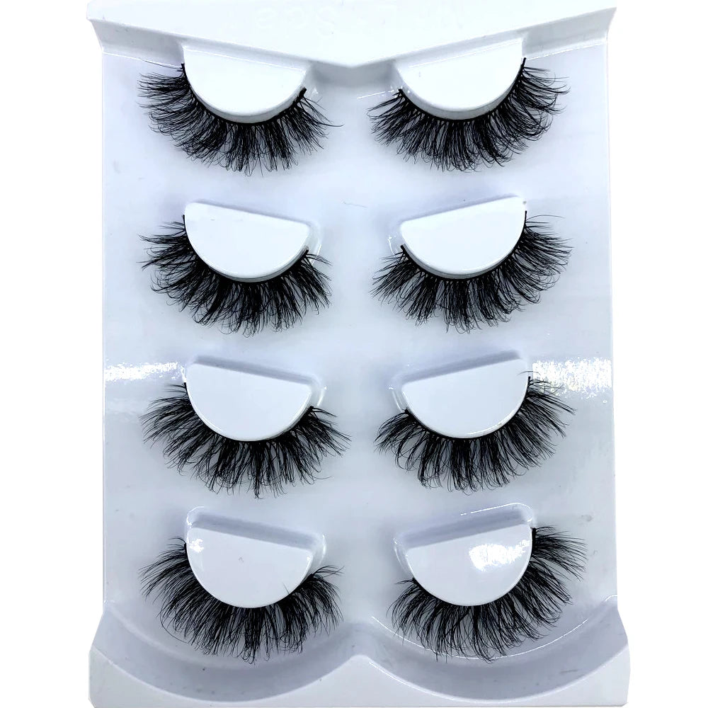 HBZGTLAD 4 pairs natural false eyelashes fake lashes long makeup 3d mink lashes eyelash extension mink eyelashes for beauty