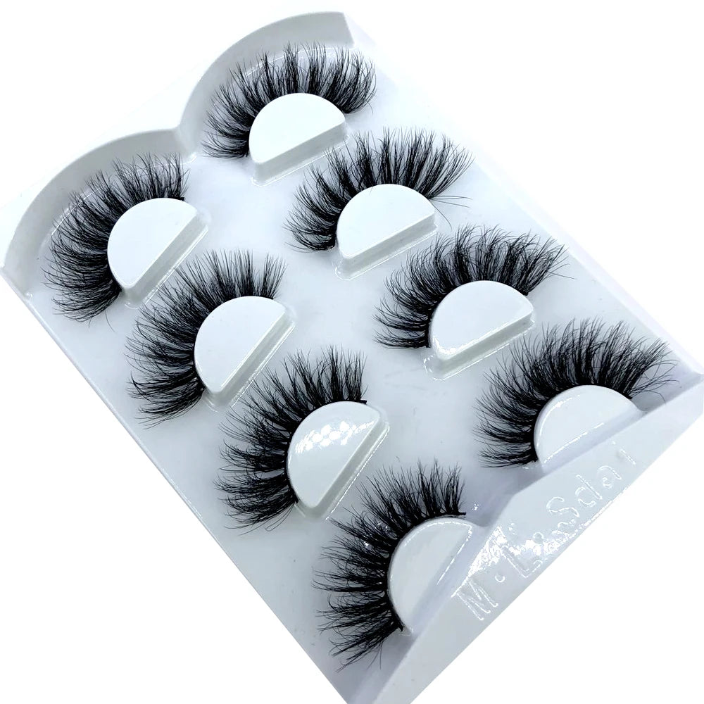 HBZGTLAD 4 pairs natural false eyelashes fake lashes long makeup 3d mink lashes eyelash extension mink eyelashes for beauty