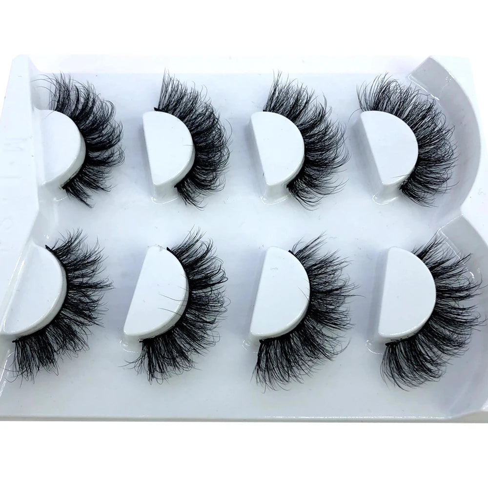 HBZGTLAD 4 pairs natural false eyelashes fake lashes long makeup 3d mink lashes eyelash extension mink eyelashes for beauty