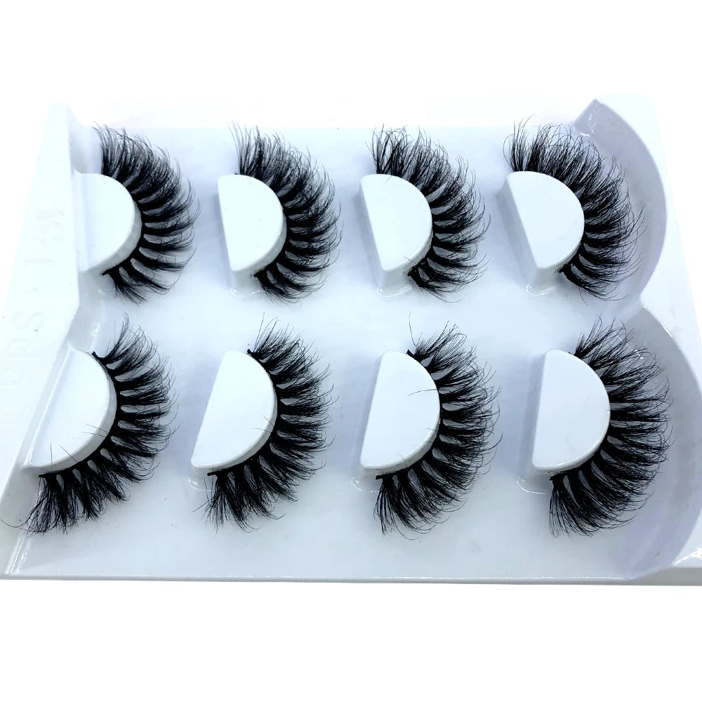 HBZGTLAD 4 pairs natural false eyelashes fake lashes long makeup 3d mink lashes eyelash extension mink eyelashes for beauty