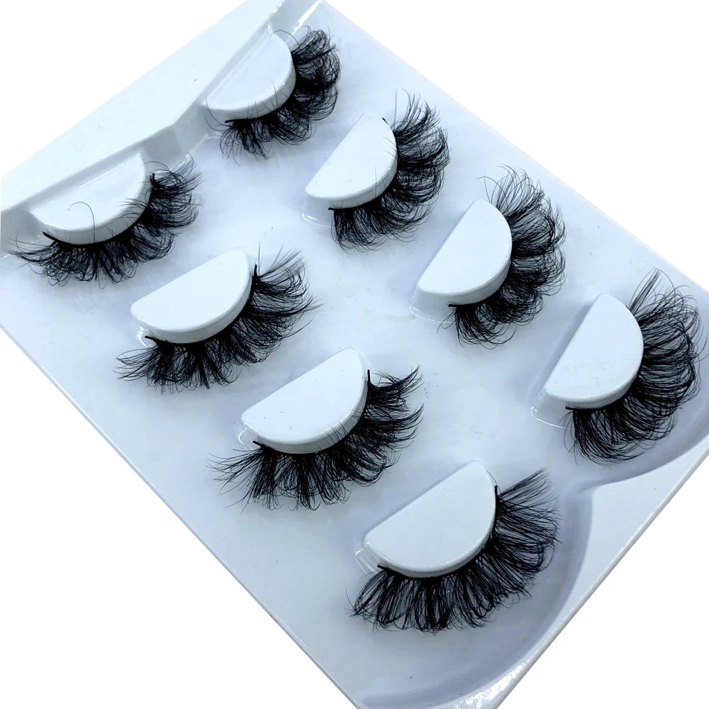 HBZGTLAD 4 pairs natural false eyelashes fake lashes long makeup 3d mink lashes eyelash extension mink eyelashes for beauty