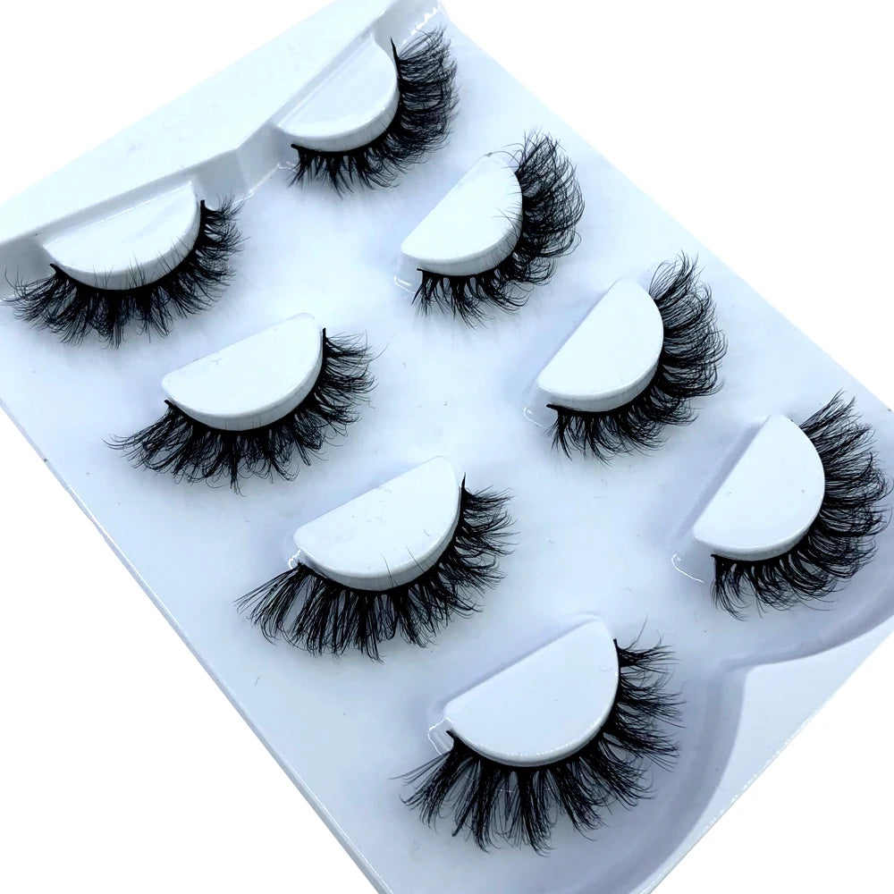 HBZGTLAD 4 pairs natural false eyelashes fake lashes long makeup 3d mink lashes eyelash extension mink eyelashes for beauty