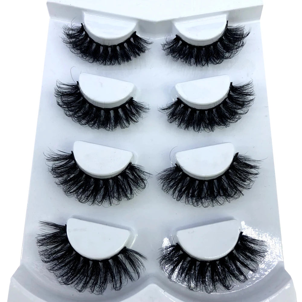 HBZGTLAD 4 pairs natural false eyelashes fake lashes long makeup 3d mink lashes eyelash extension mink eyelashes for beauty