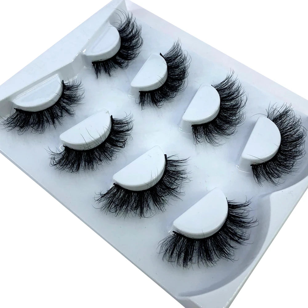 HBZGTLAD 4 pairs natural false eyelashes fake lashes long makeup 3d mink lashes eyelash extension mink eyelashes for beauty