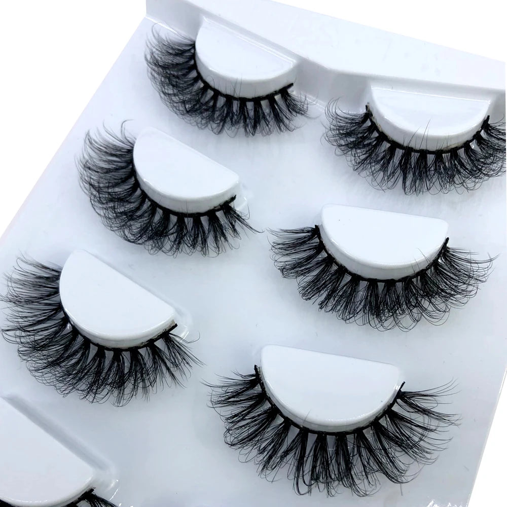 HBZGTLAD 4 pairs natural false eyelashes fake lashes long makeup 3d mink lashes eyelash extension mink eyelashes for beauty