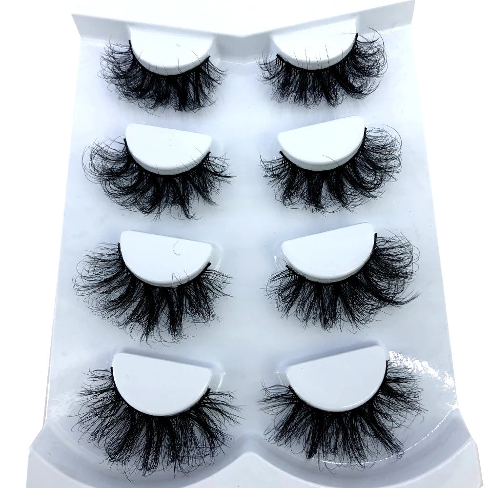 HBZGTLAD 4 pairs natural false eyelashes fake lashes long makeup 3d mink lashes eyelash extension mink eyelashes for beauty