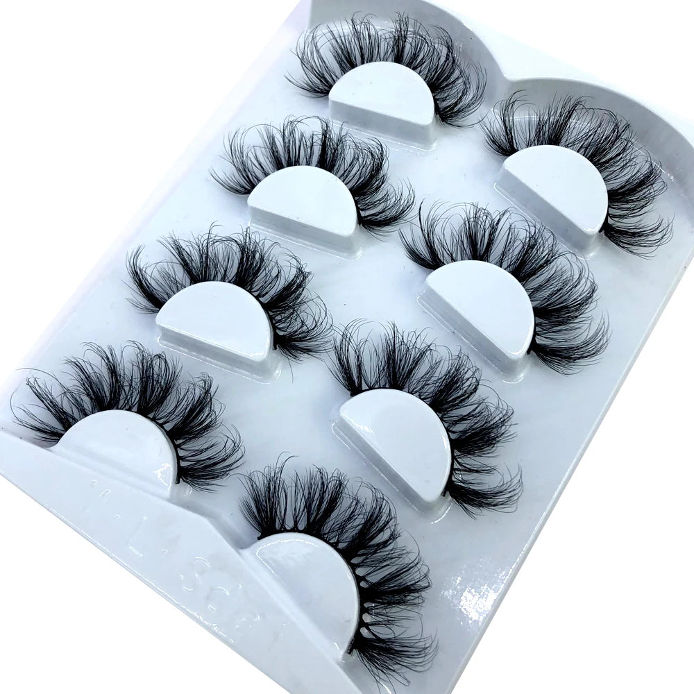 HBZGTLAD 4 pairs natural false eyelashes fake lashes long makeup 3d mink lashes eyelash extension mink eyelashes for beauty