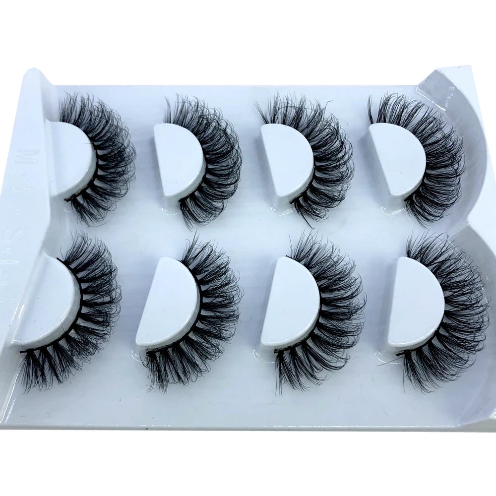 HBZGTLAD 4 pairs natural false eyelashes fake lashes long makeup 3d mink lashes eyelash extension mink eyelashes for beauty