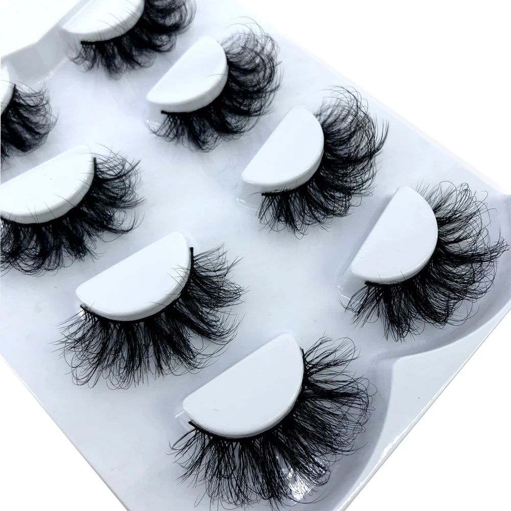 HBZGTLAD 4 pairs natural false eyelashes fake lashes long makeup 3d mink lashes eyelash extension mink eyelashes for beauty