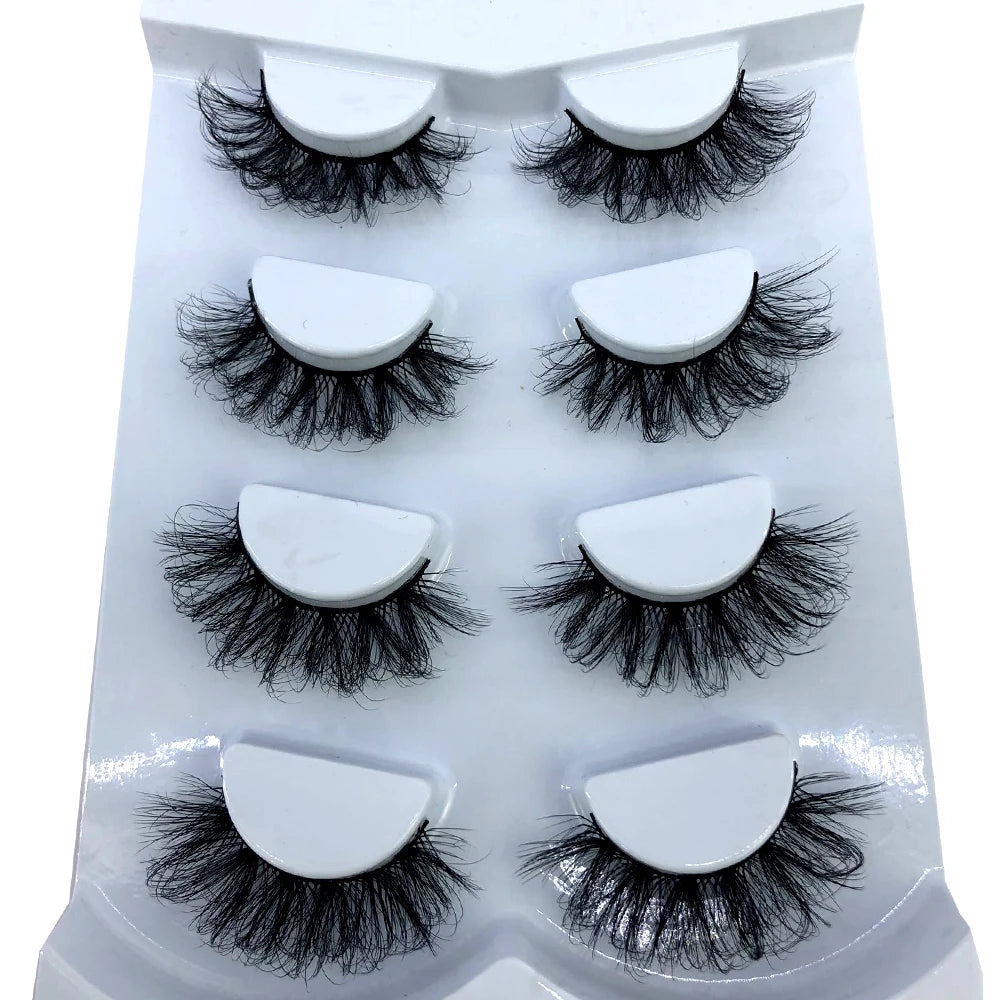 HBZGTLAD 4 pairs natural false eyelashes fake lashes long makeup 3d mink lashes eyelash extension mink eyelashes for beauty