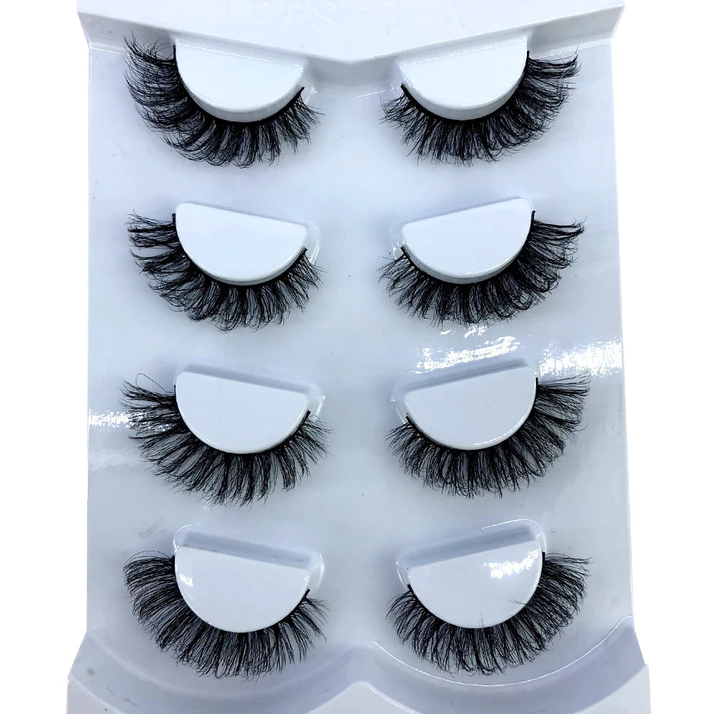 HBZGTLAD 4 pairs natural false eyelashes fake lashes long makeup 3d mink lashes eyelash extension mink eyelashes for beauty