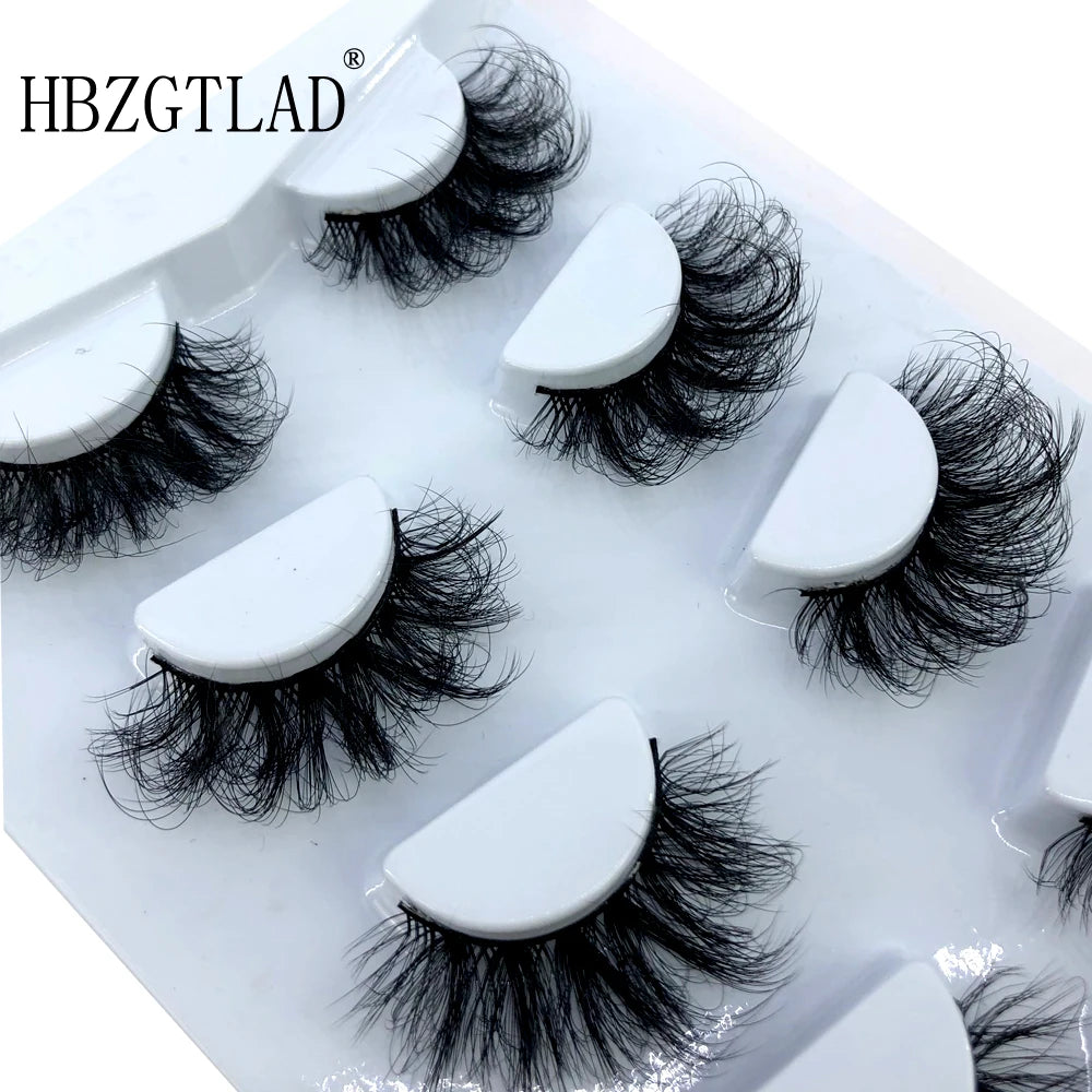 HBZGTLAD 4 pairs natural false eyelashes fake lashes long makeup 3d mink lashes eyelash extension mink eyelashes for beauty