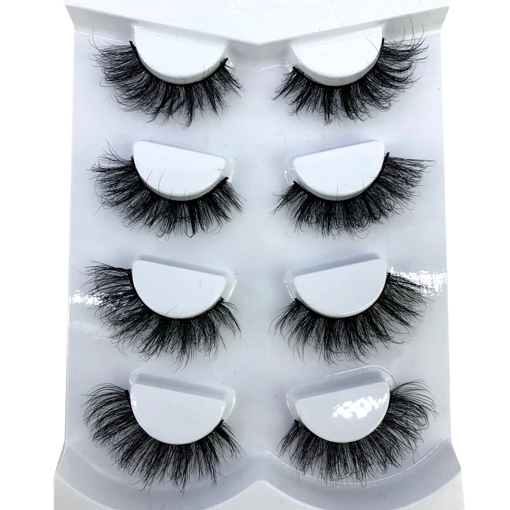 HBZGTLAD 4 pairs natural false eyelashes fake lashes long makeup 3d mink lashes eyelash extension mink eyelashes for beauty