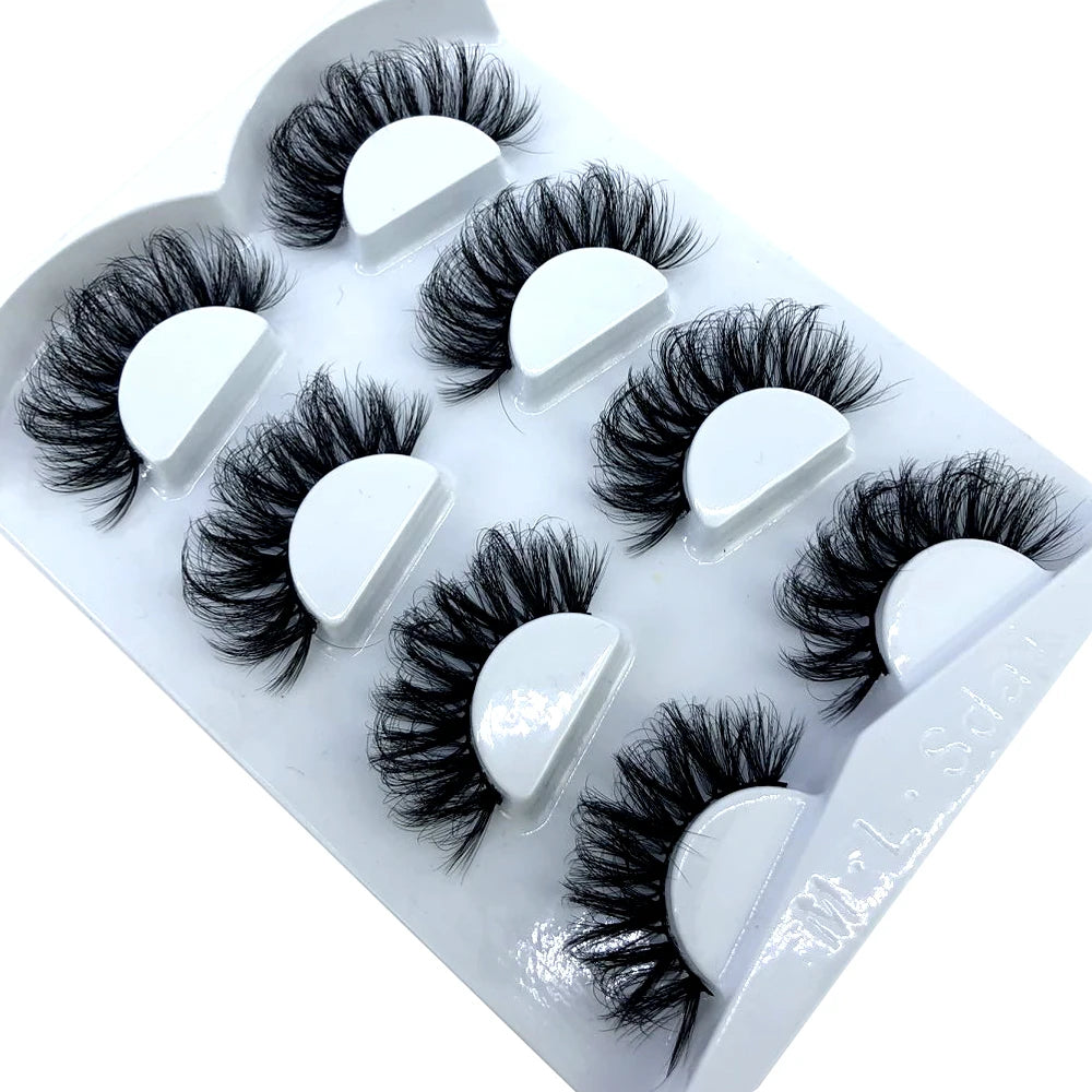 HBZGTLAD 4 pairs natural false eyelashes fake lashes long makeup 3d mink lashes eyelash extension mink eyelashes for beauty