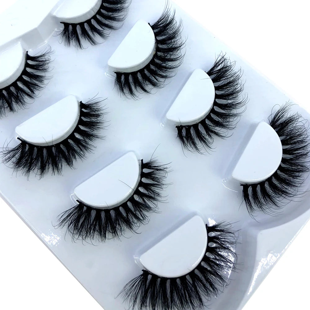 HBZGTLAD 4 pairs natural false eyelashes fake lashes long makeup 3d mink lashes eyelash extension mink eyelashes for beauty