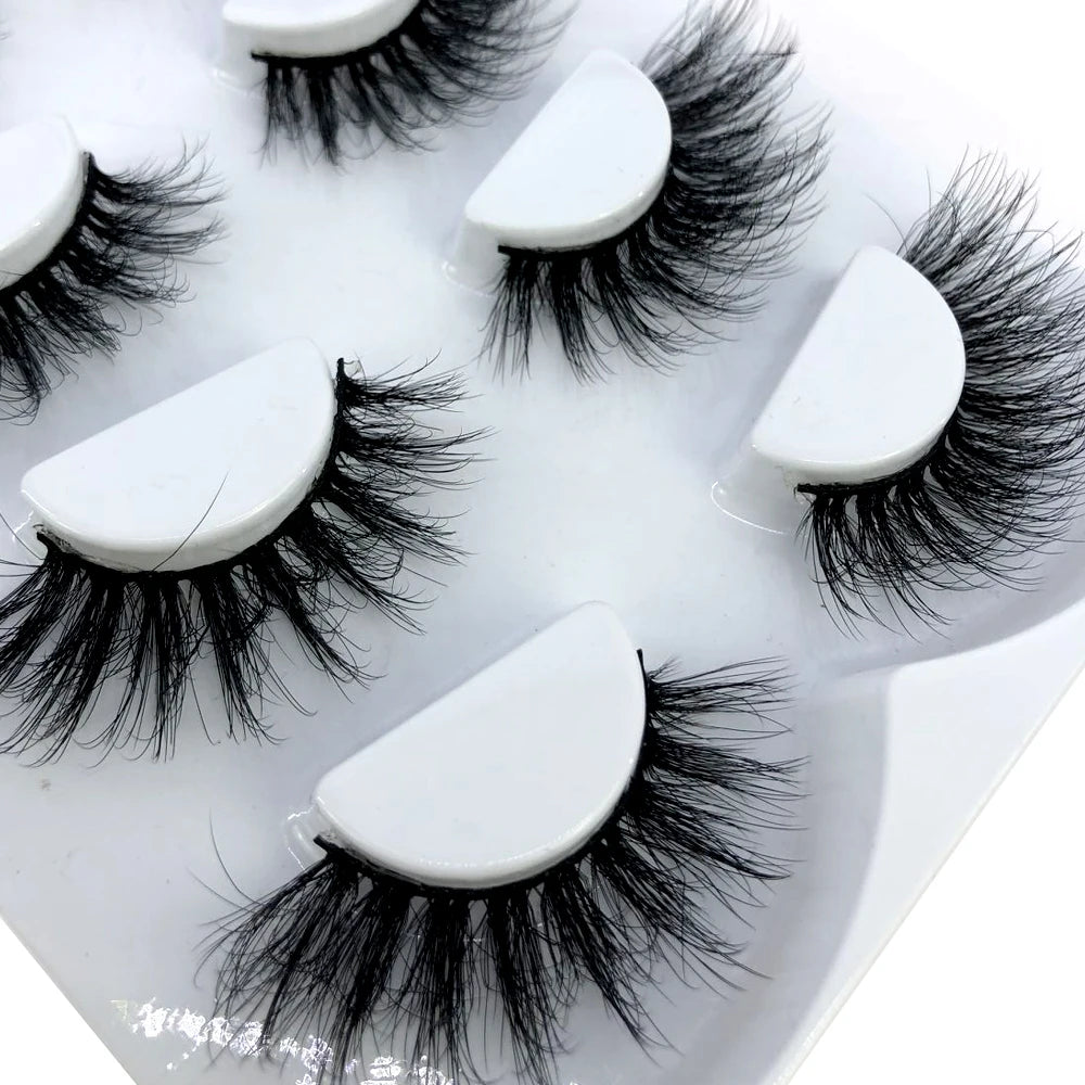 HBZGTLAD 4 pairs natural false eyelashes fake lashes long makeup 3d mink lashes eyelash extension mink eyelashes for beauty