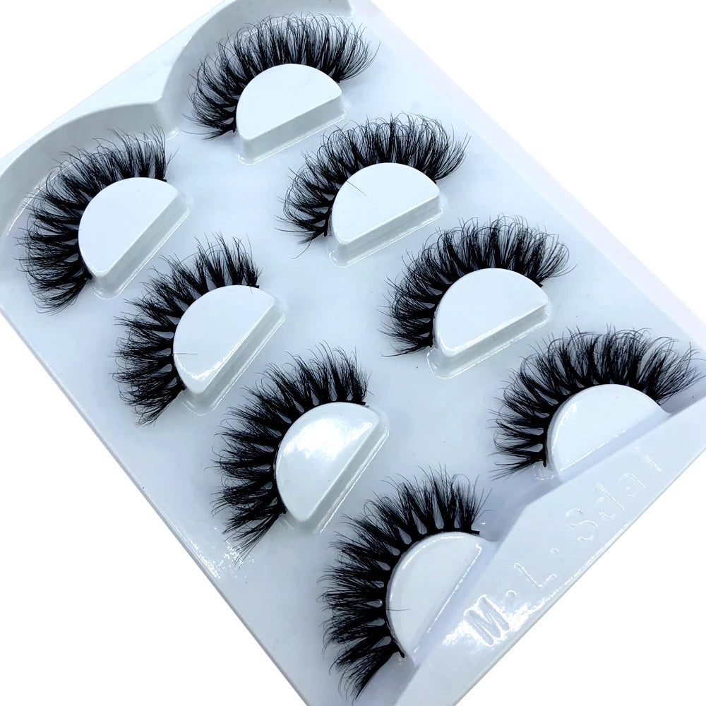 HBZGTLAD 4 pairs natural false eyelashes fake lashes long makeup 3d mink lashes eyelash extension mink eyelashes for beauty