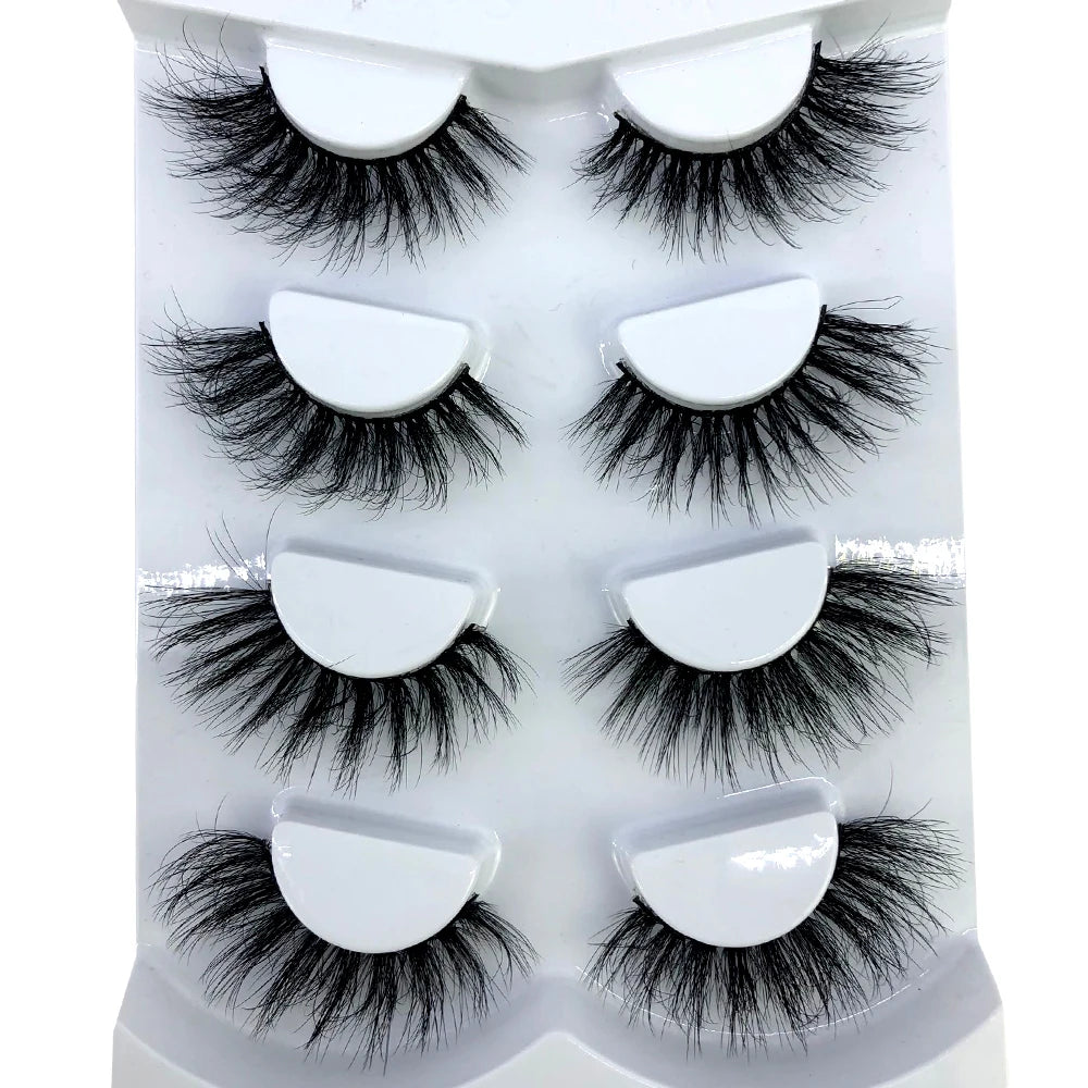 HBZGTLAD 4 pairs natural false eyelashes fake lashes long makeup 3d mink lashes eyelash extension mink eyelashes for beauty