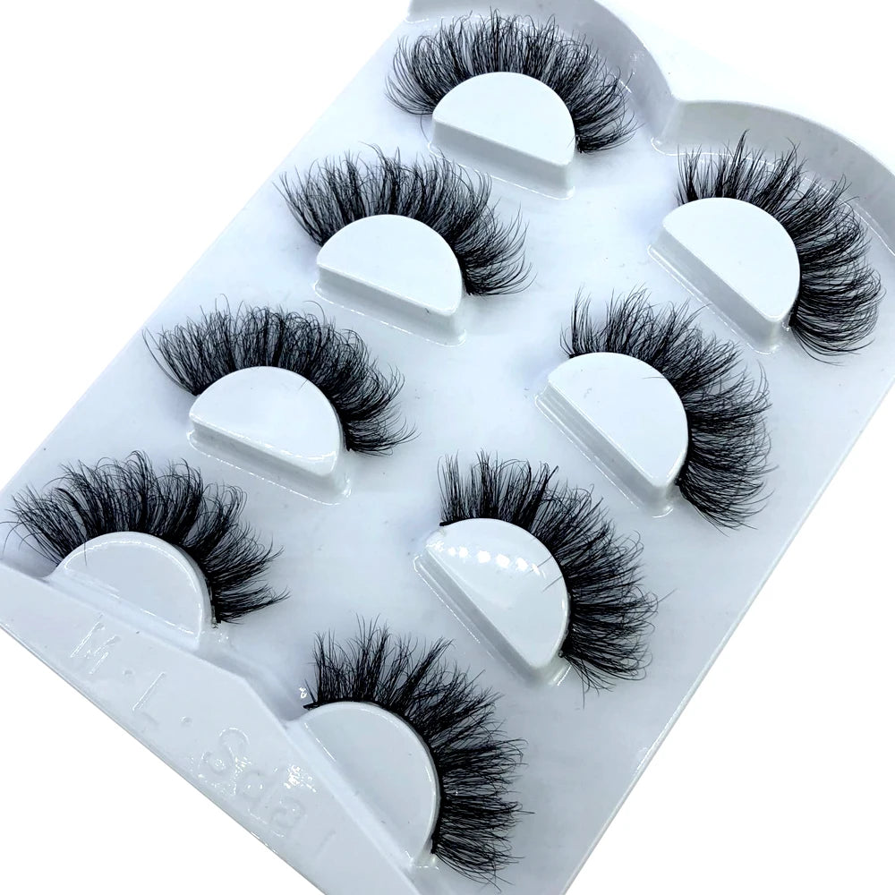 HBZGTLAD 4 pairs natural false eyelashes fake lashes long makeup 3d mink lashes eyelash extension mink eyelashes for beauty