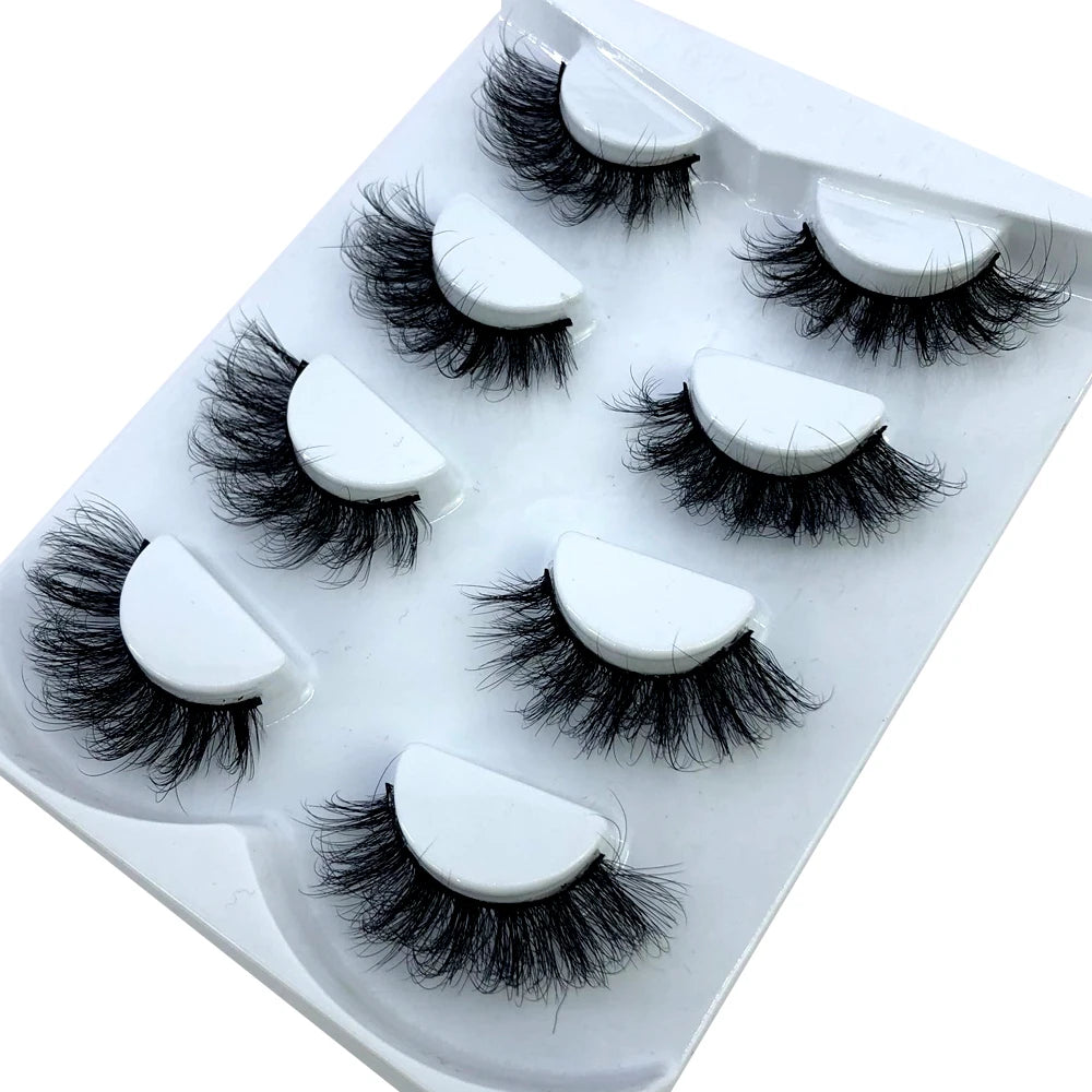 HBZGTLAD 4 pairs natural false eyelashes fake lashes long makeup 3d mink lashes eyelash extension mink eyelashes for beauty