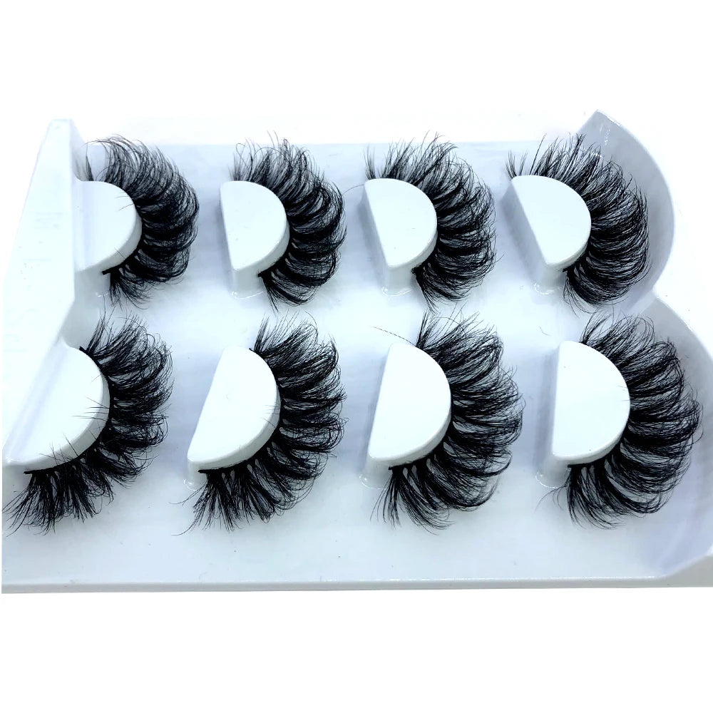 HBZGTLAD 4 pairs natural false eyelashes fake lashes long makeup 3d mink lashes eyelash extension mink eyelashes for beauty